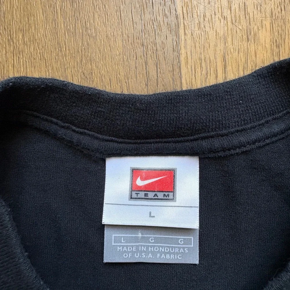 Vintage Sportswear Style Nike Team Black Small Check Longsleeve Basic T Shirt